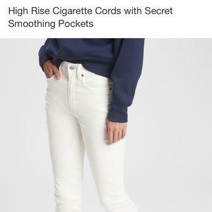 High Rise Cigarette Cords. Color Ivory Frost.